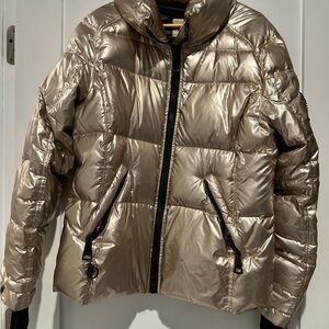 SAM. Women's Shiny Rose Gold Puffer Jacket Size XL